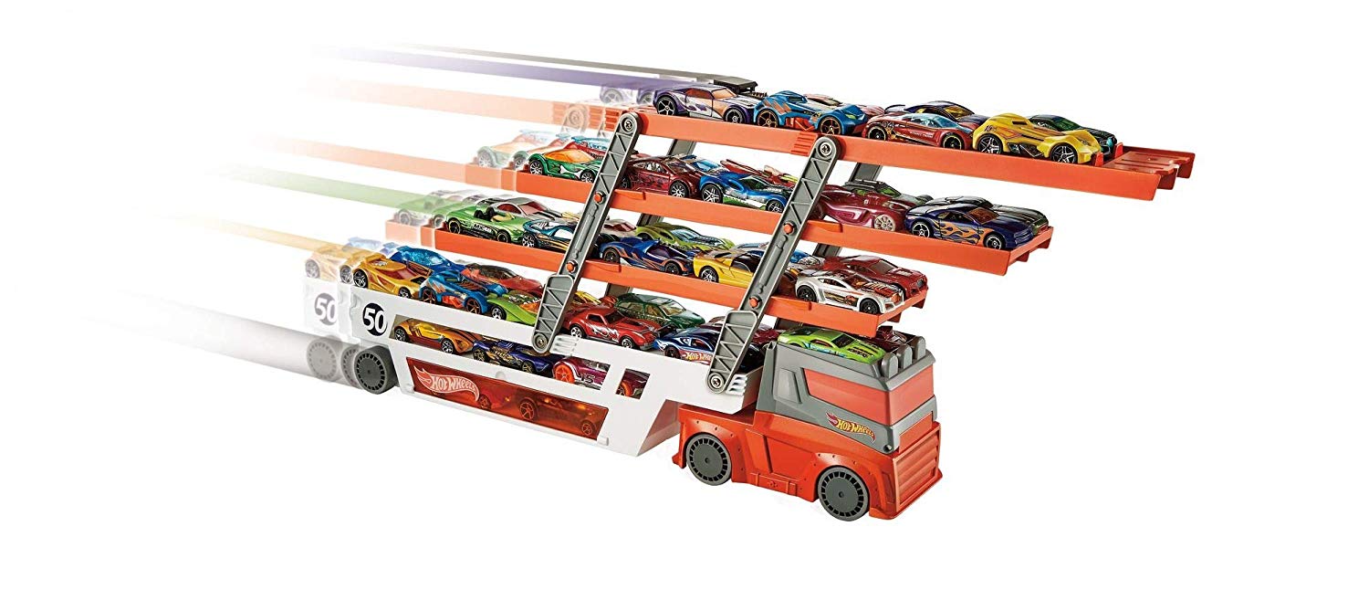 Мега-грузовик автовоз Hot Wheels Mattel, FTF68 