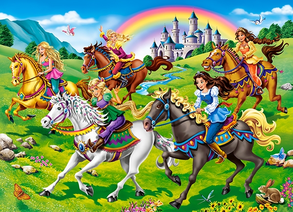 Пазл Принцессы и лошади, 100 элементов  