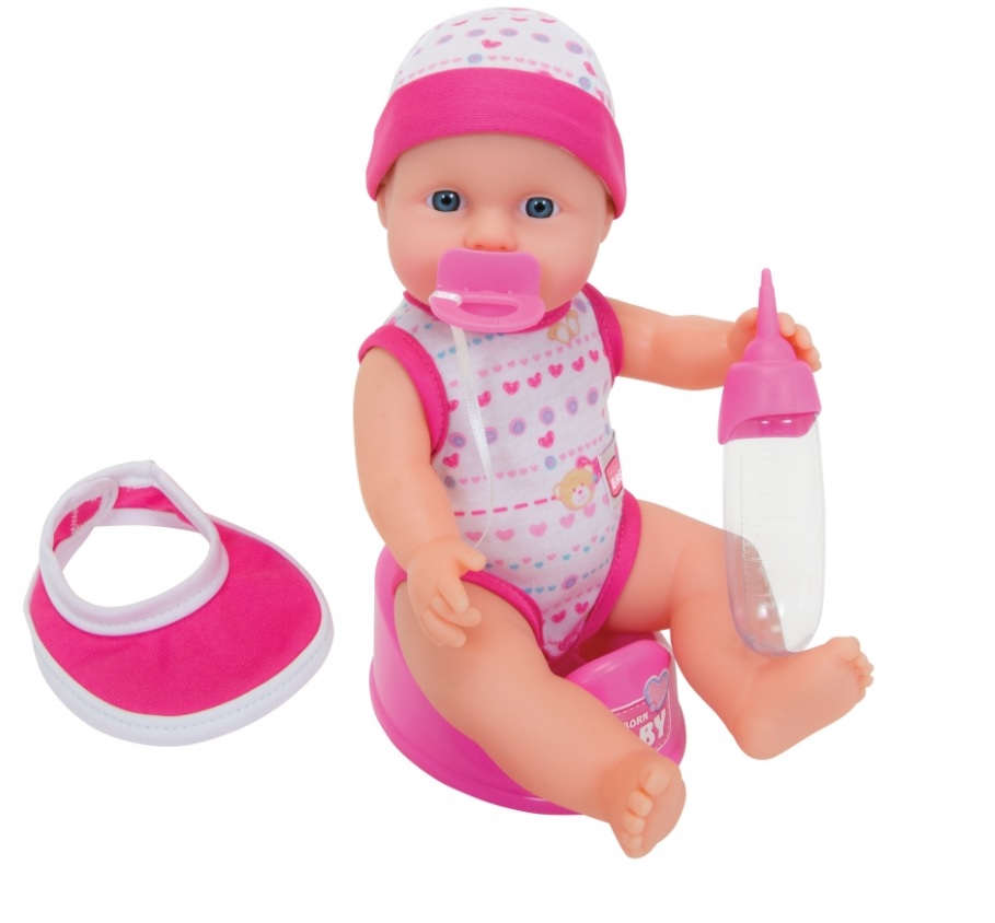 Интерактивная кукла Малыш-пупс из серии New Born Baby, 30 см., умеет писать и пить, аксессуары  