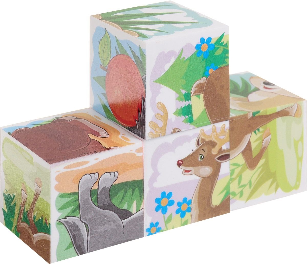 Кубики- Дикие животные, 4 шт.  