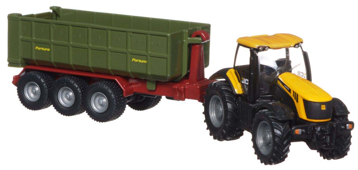 Игрушечная модель - Трактор с прицепом-кузовом, желтый, 1:87  