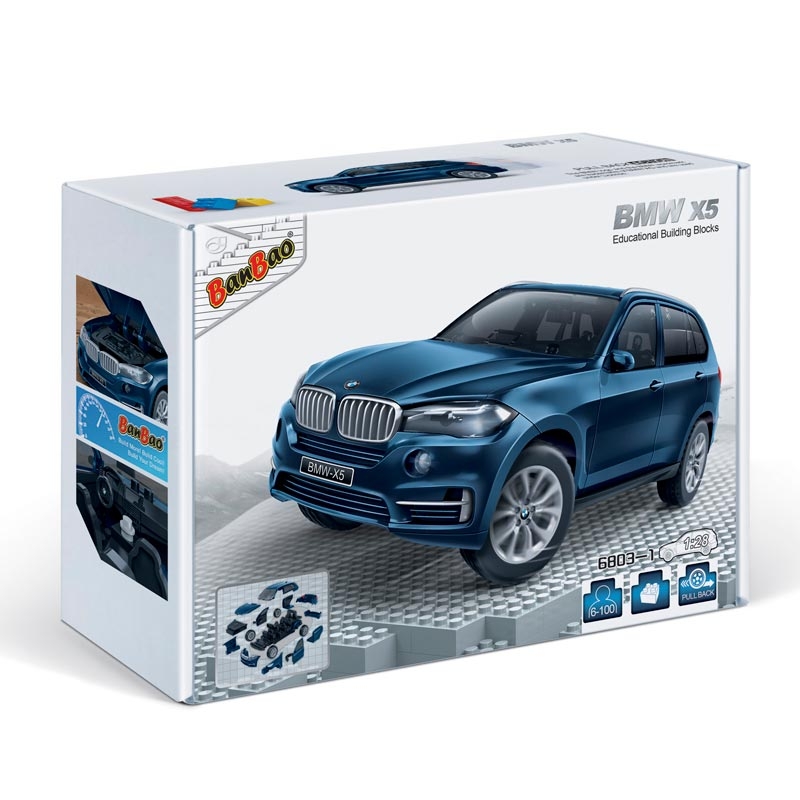 Конструктор - Машина BMW X5, синий, масштаб 1:28  