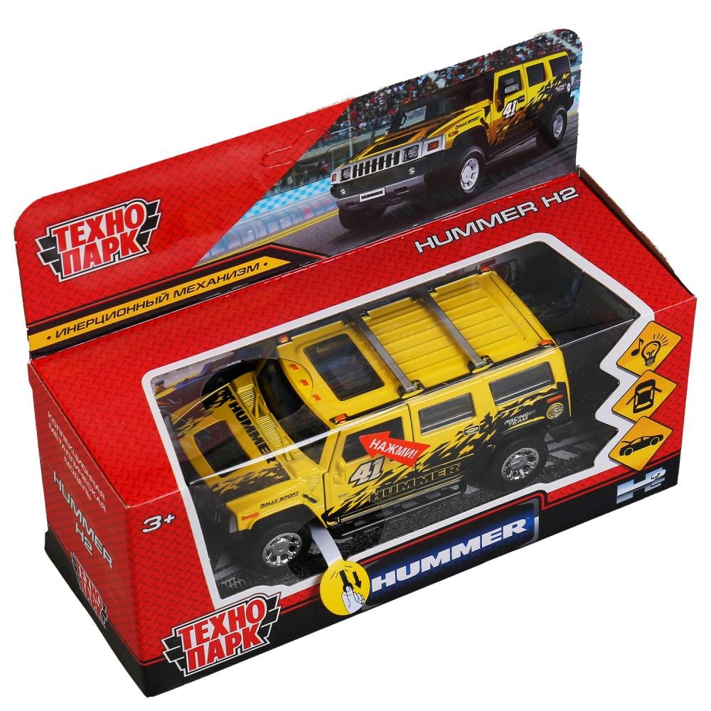 Машина Hummer H2 – Спорт, 12 см, свет-звук, инерционный механизм, цвет желтый  