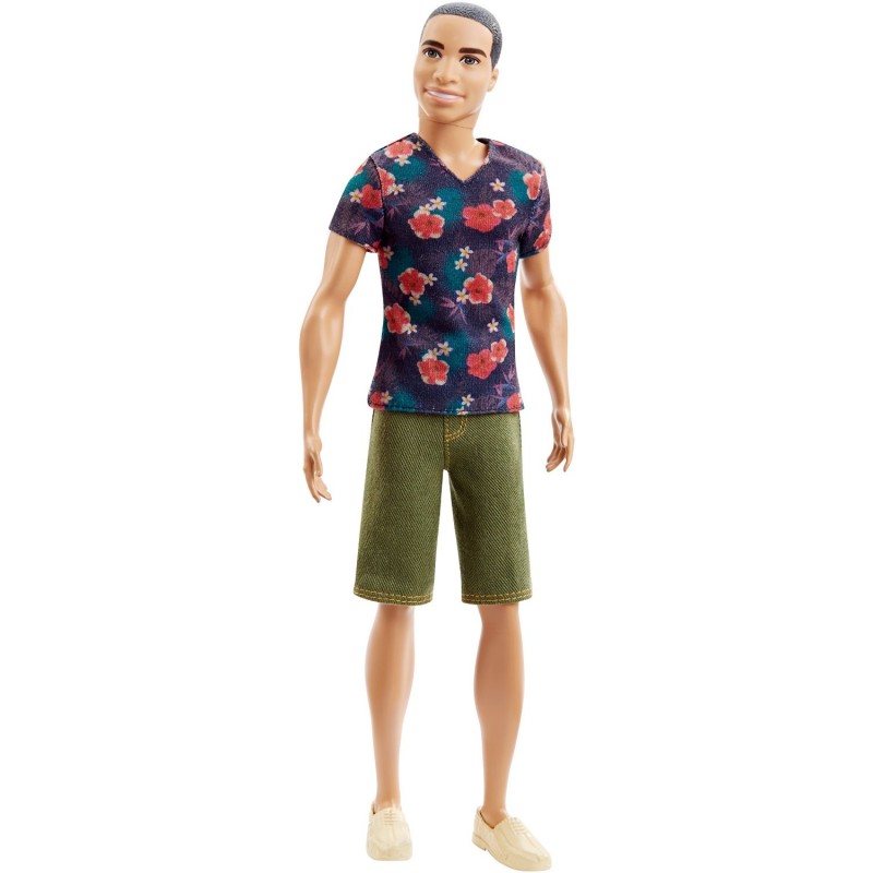 Кукла Ken - Игра с модой - Стивен в футболке с цветами и шортах  