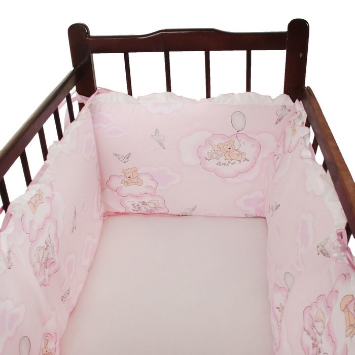 Бампер в кроватку – Сладкий сон, розовый  