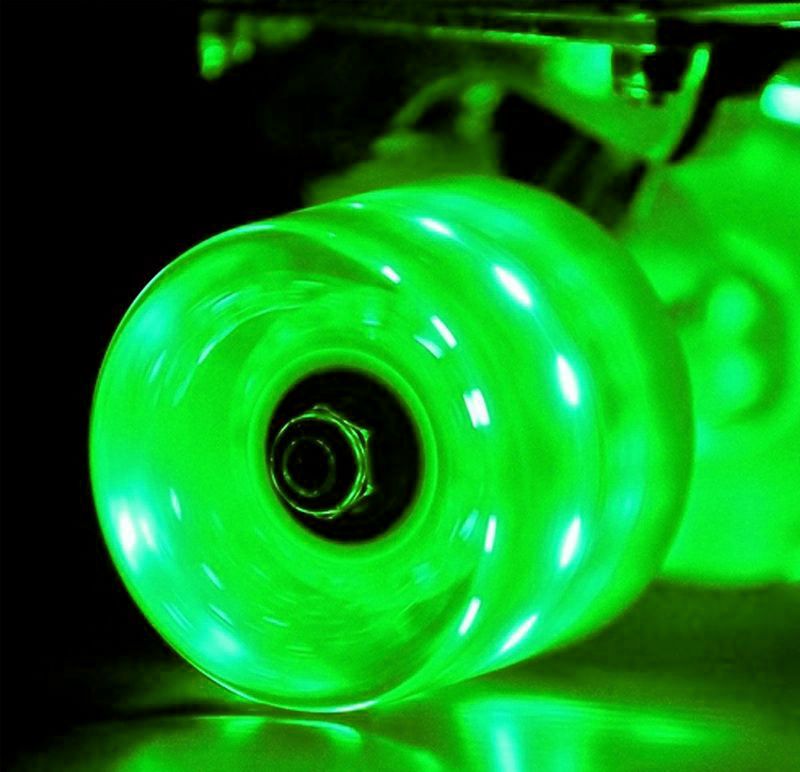146315 Скейтборд Classic 26" - YWHJ-28 пластик со светящимися колесами, зеленый  