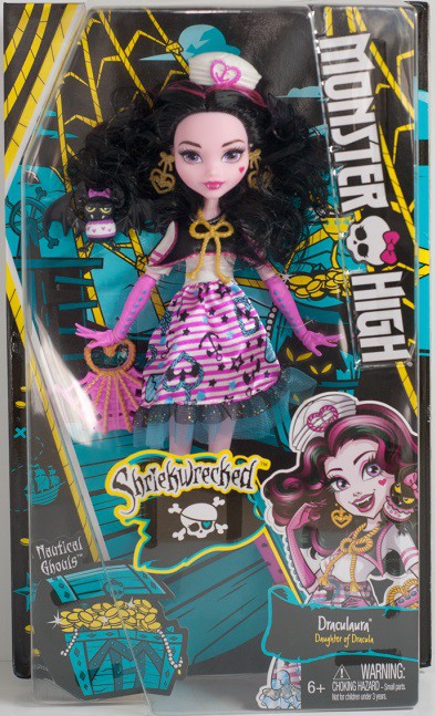 Кукла Monster High Кораблекрушение – Дракулаура с питомцем, 28 см  
