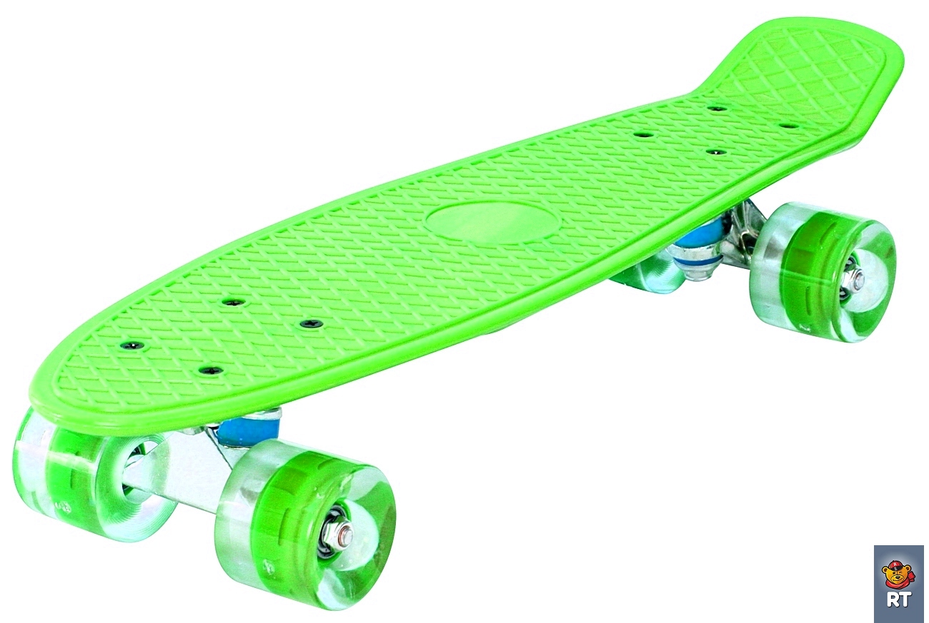 146315 Скейтборд Classic 26" - YWHJ-28 пластик со светящимися колесами, зеленый  