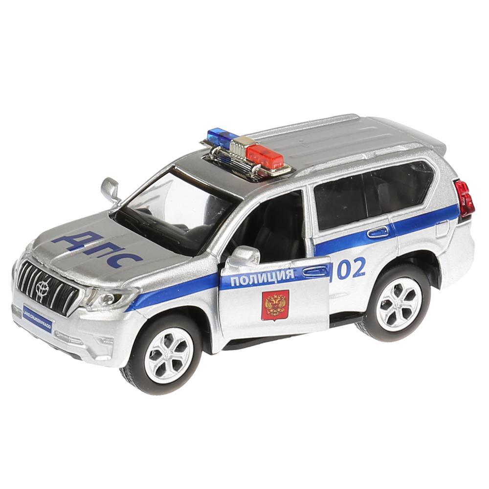 Машина металлическая свет-звук Toyota Prado Полиция, 12 см., открываются двери, инерционная  