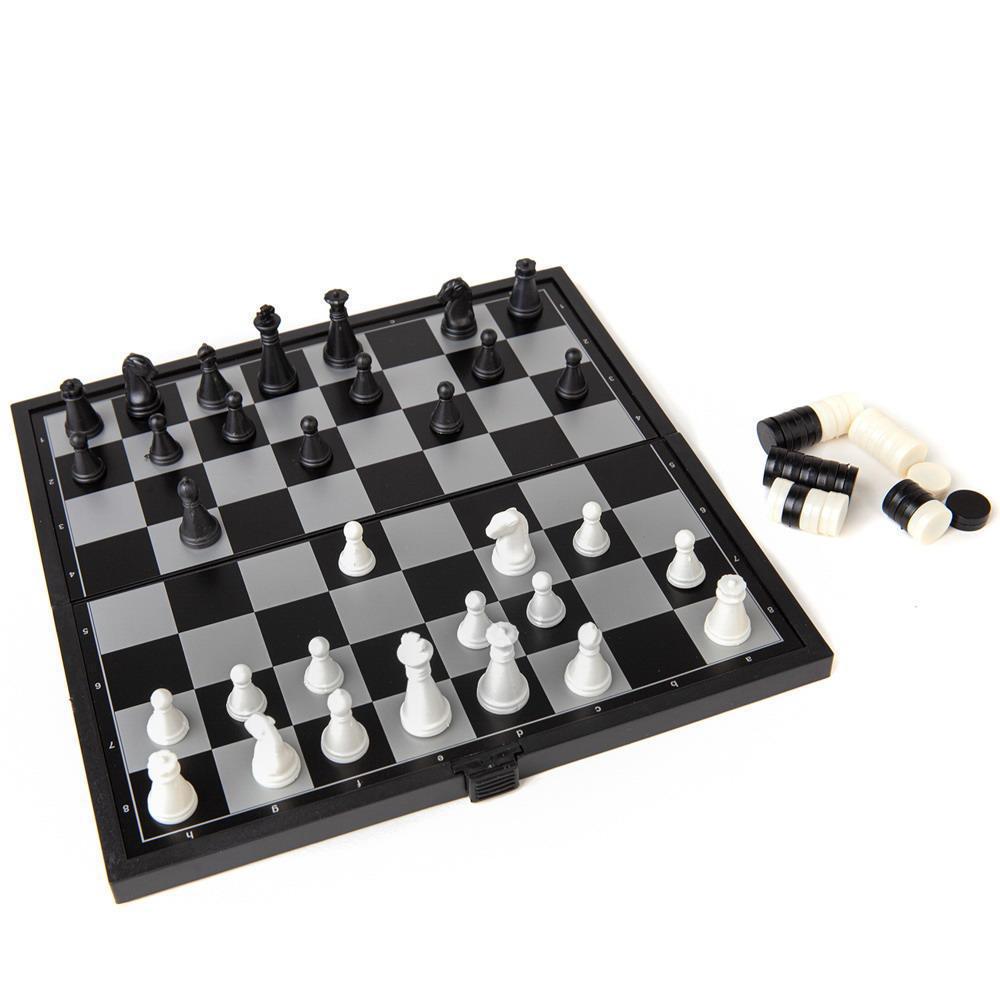 Дорожный набор 2 в 1 - Шахматы и шашки магнитные из серии Академия игр  