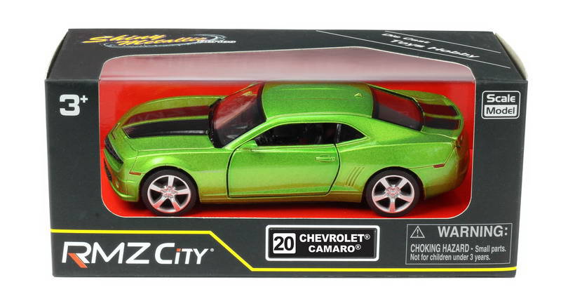 Металлическая инерционная машина RMZ City - Chevrolet Camaro, 1:32, зеленый металлик  