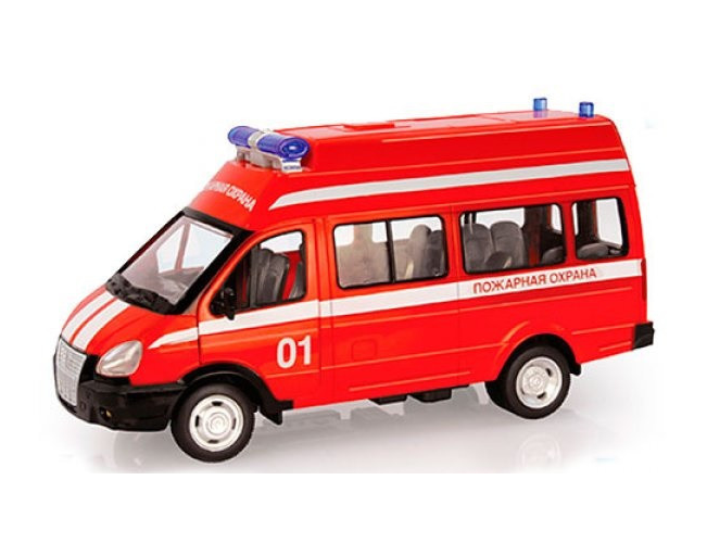 Инерционная модель - микроавтобус - Пожарная охрана со светом и звуком