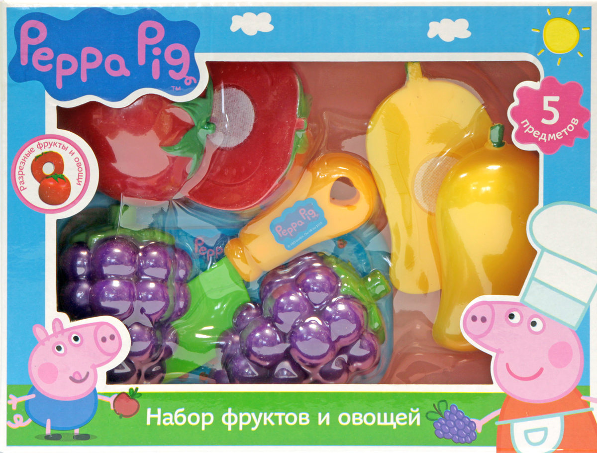 Игровой набор фруктов и овощей – Peppa, 5 предметов Игровой набор фруктов и овощей – Peppa, 5 предметовАксессуары и техника для детской кухни<br>Игровой набор фруктов и овощей – Peppa, 5 предметов<br>