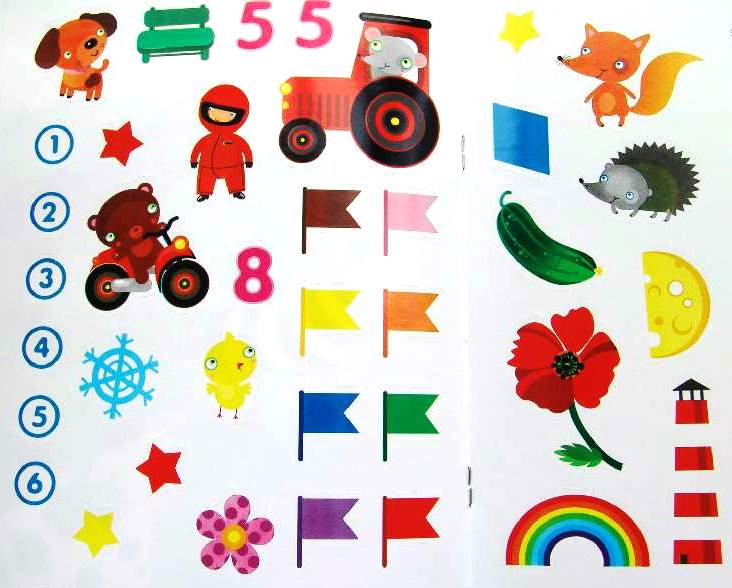 Книга с наклейками Земцова О.Н. «Цвета и формы» из серии Дошкольная мозаика для детей от 3 до 4 лет  