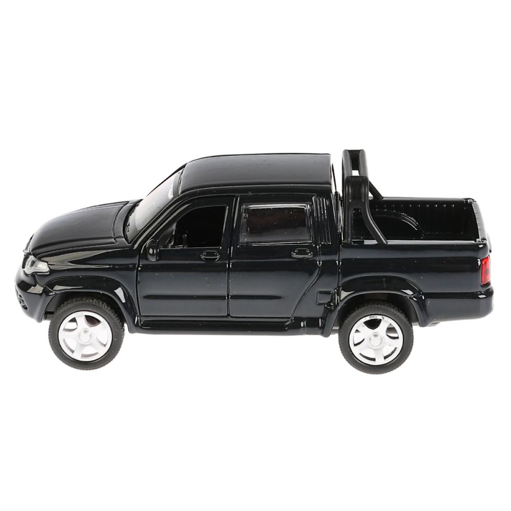 Пикап Uaz Pickup, черный, 12 см, открываются двери, инерционный механизм  