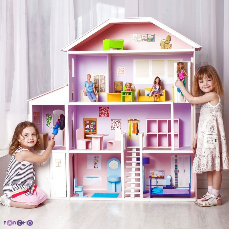 Домик для Барби – Фантазия, гараж, лифт, лестница, мебель  