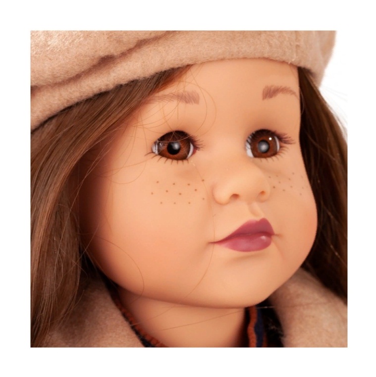 Кукла Фрида, шатенка в осеннем пальто, 50 см  