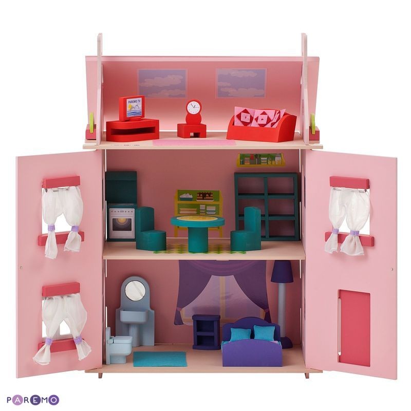 Большой домик для кукол с 15 предметами мебели - Милана  