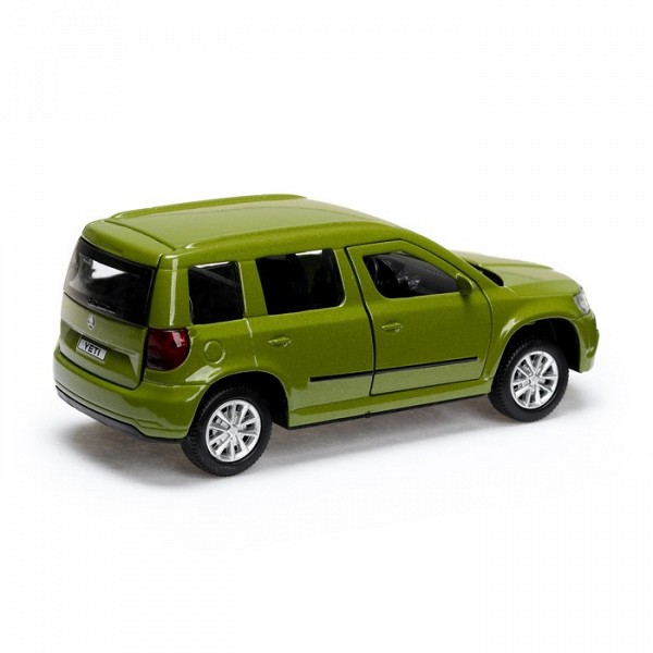 Машина металлическая Skoda Yeti, длина 12 см, открываются двери, инерционная, зеленая  