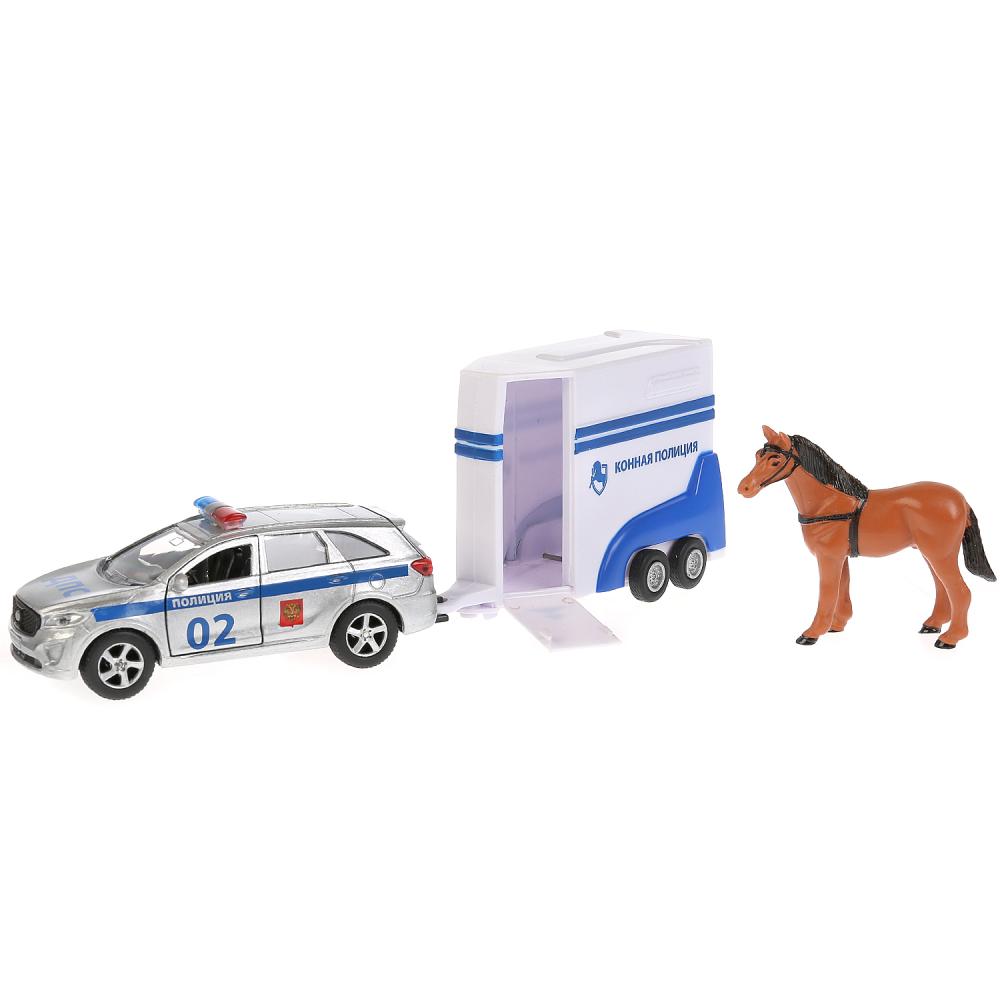 Набор Kia Sorento Prime, 12 см, инерционный и фургон с лошадью  