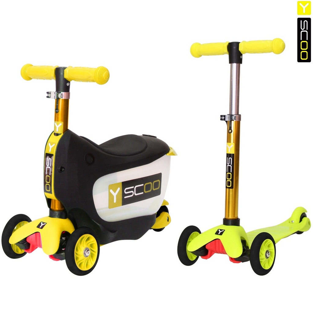 Каталка-самокат 3 в 1 Y-Scoo Mini Jump&Go, желтый Каталка-самокат 3 в 1 Y-Scoo Mini Jump&Go, желтыйТрехколесные самокаты<br>Каталка-самокат 3 в 1 Y-Scoo Mini Jump&Go, желтый<br>