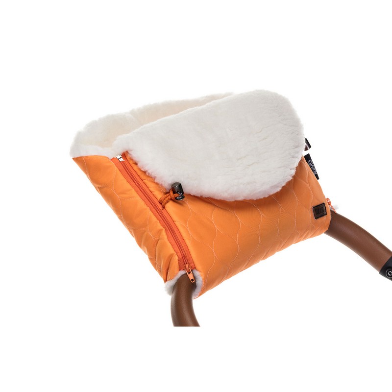 Муфта меховая для коляски Nuovita Polare Bianco Arancio/Оранжевый  