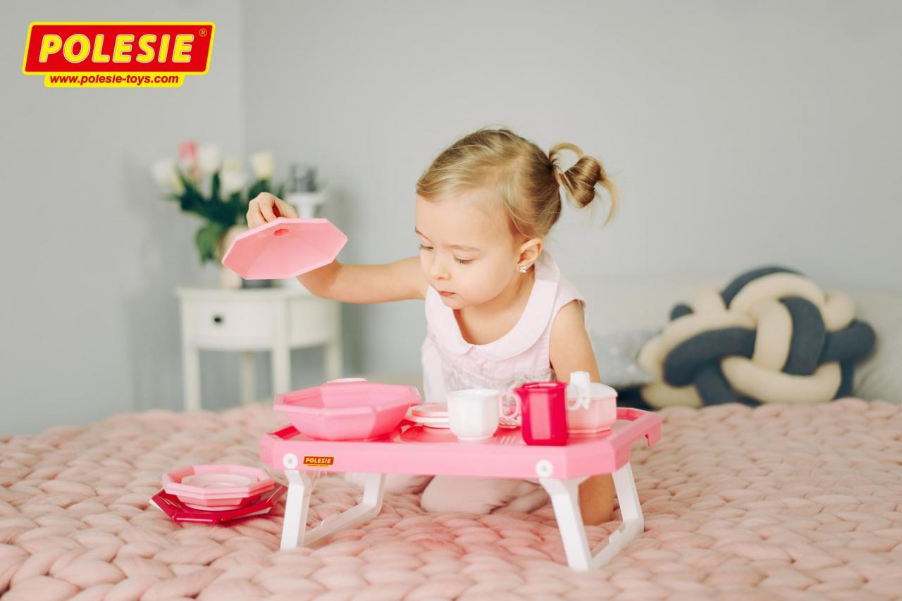 Набор детской посуды – Ретро с подносом, 29 элементов  
