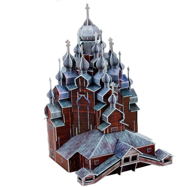 3D пазл из пенокартона – Преображенская церковь, Кижи Россия, 126 деталей  
