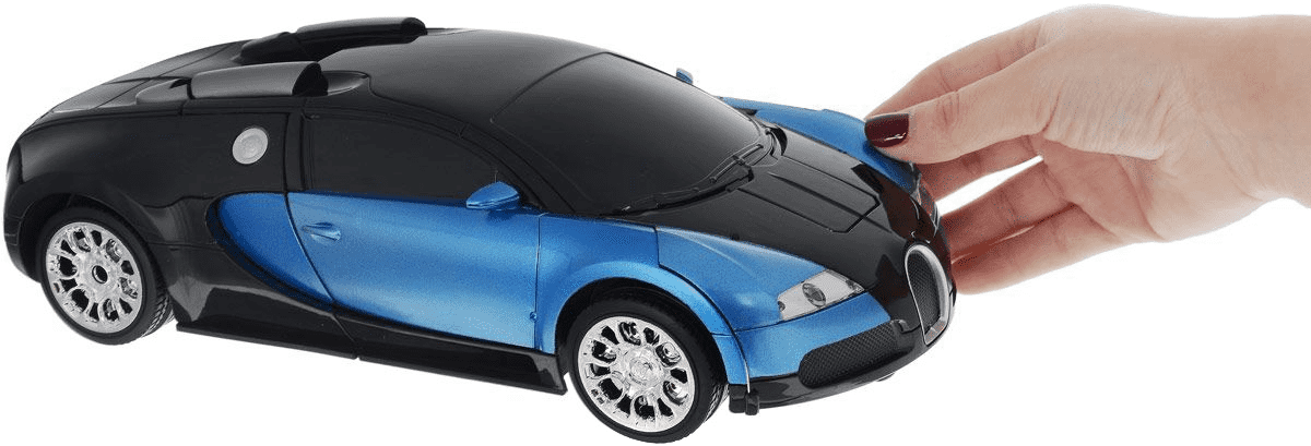 Робот на р/у, трансформирующийся в спортивный автомобиль, 30 см, синий  