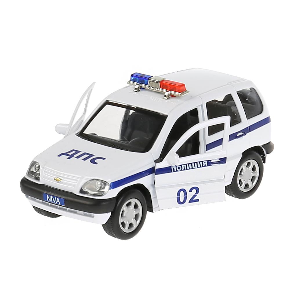 Машина металлическая Chevrolet Niva Полиция 12 см, открываются двери, инерция, белая  