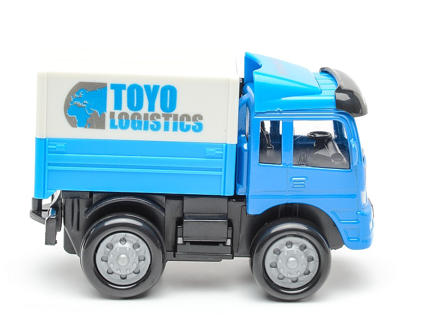 Грузовик со съемным тентом инерционный, металлическая кабина, 1:60