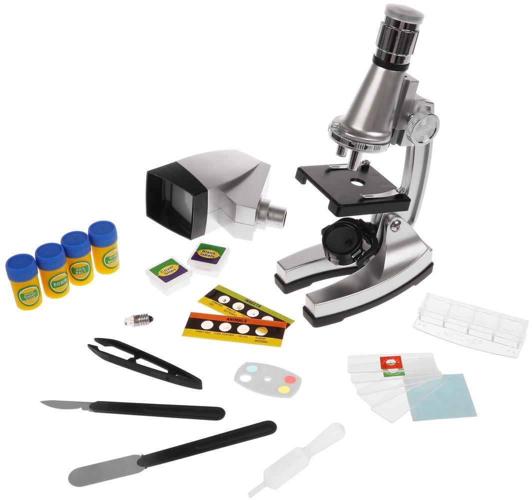 Микроскоп детский, 90х увеличение, 3 объектива, аксессуары  