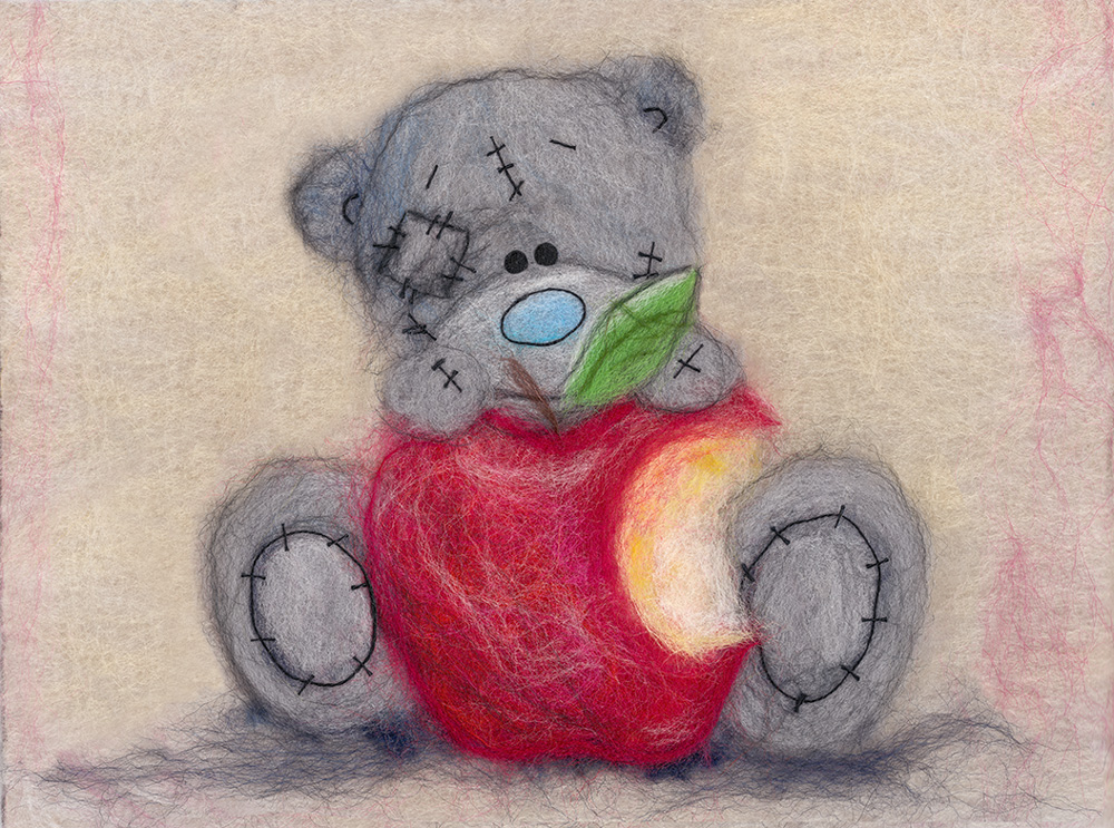 Набор для творчества - Картина из шерсти. Татти Тедди с яблочком  