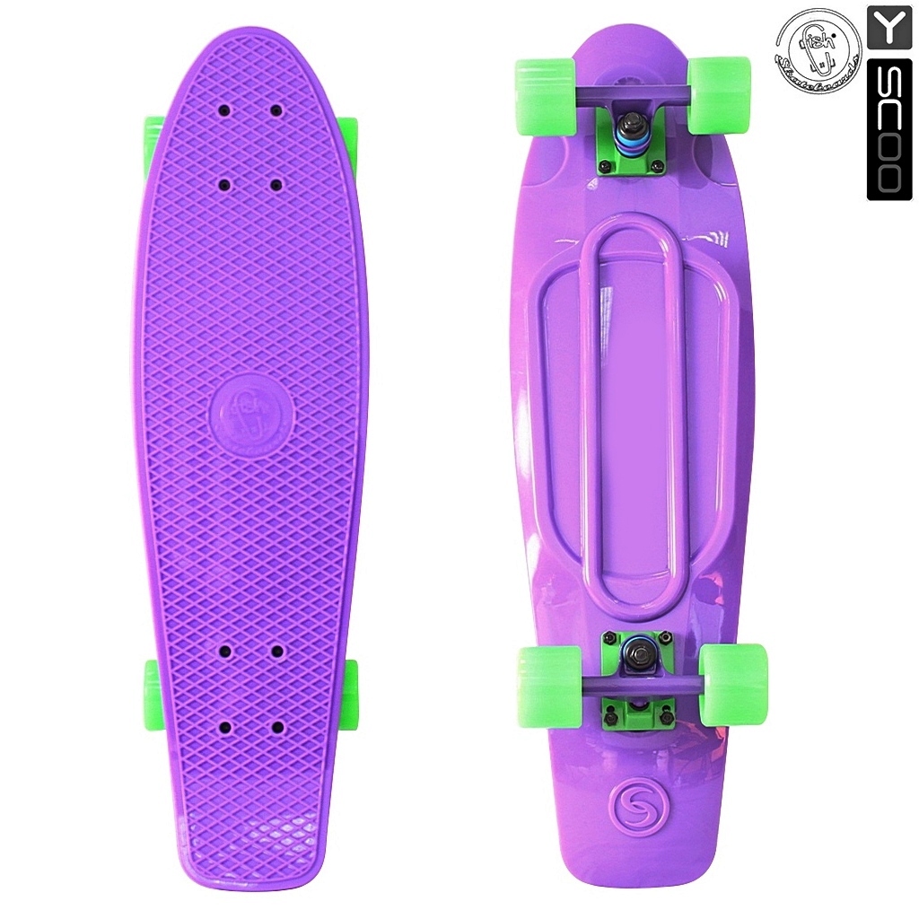 Скейтборд виниловый Y-Scoo Big Fishskateboard 27 402-Pr с сумкой, фиолетово-зеленый Скейтборд виниловый Y-Scoo Big Fishskateboard 27 402-Pr с сумкой, фиолетово-зеленыйДетские скейтборды<br>Скейтборд виниловый Y-Scoo Big Fishskateboard 27 402-Pr с сумкой, фиолетово-зеленый<br>