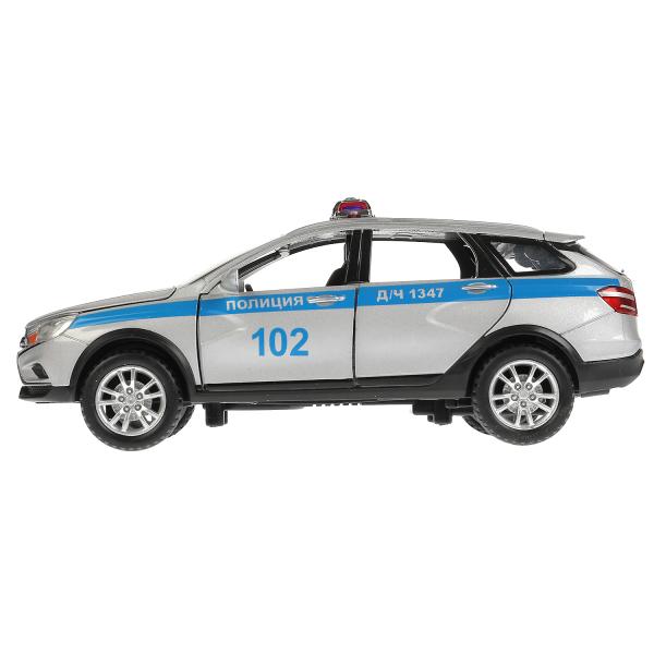 Машина Полиция Lada Vesta SW Cross 17,5 см свет-звук двери открываются металлическая  