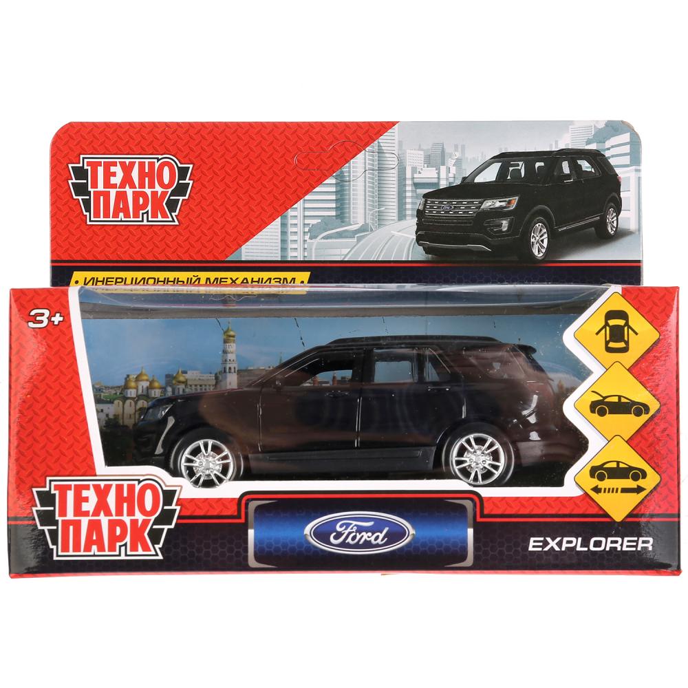 Модель Ford Explorer, 12 см, открываются двери, инерционная, черная  
