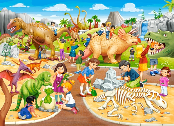 Пазл Парк динозавров, 70 элементов  