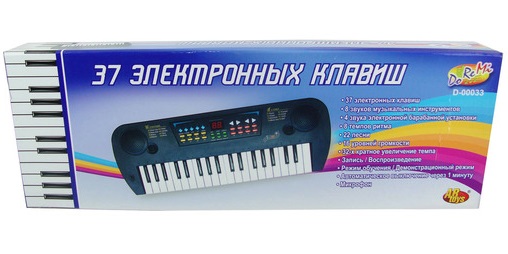 Детский синтезатор с микрофоном, 37 клавиш Детский синтезатор с микрофоном, 37 клавишСинтезаторы и пианино<br>Детский синтезатор с микрофоном, 37 клавиш<br>