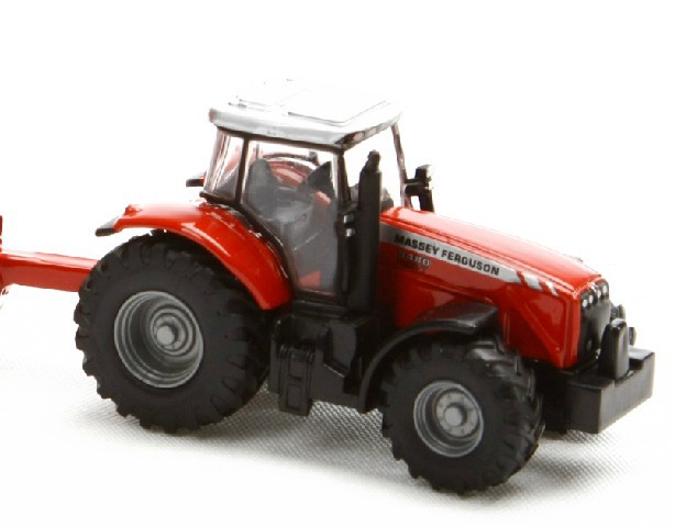 Игрушечная модель - Трактор Массей Фергюсон с прицепом-кузовом, красный, 1:87  