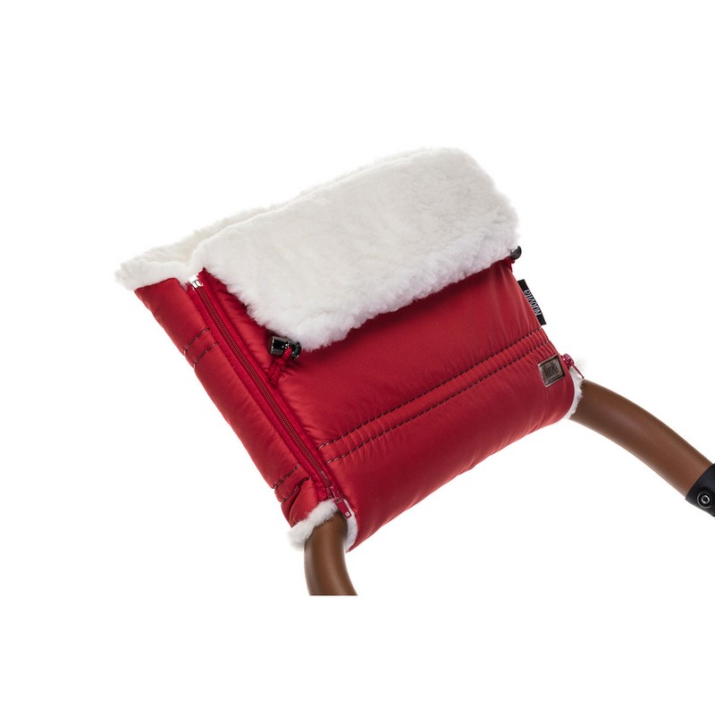 Муфта меховая для коляски Nuovita Alpino Bianco Rosso/Красный  