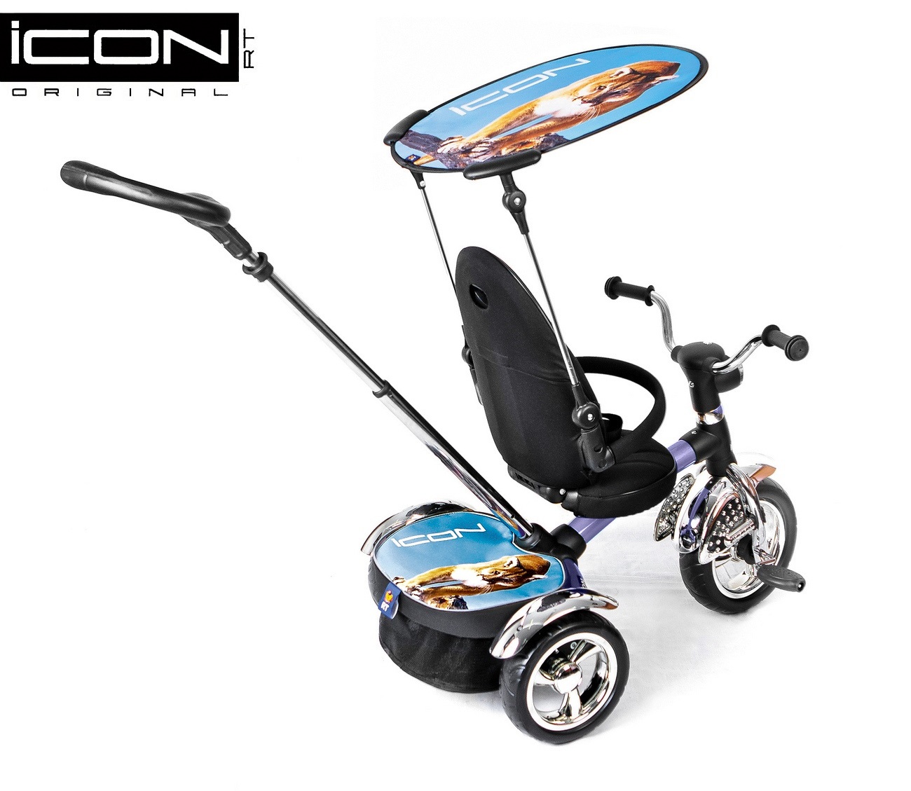 Детский трехколесный велосипед ICON 3 RT original silver blue puma