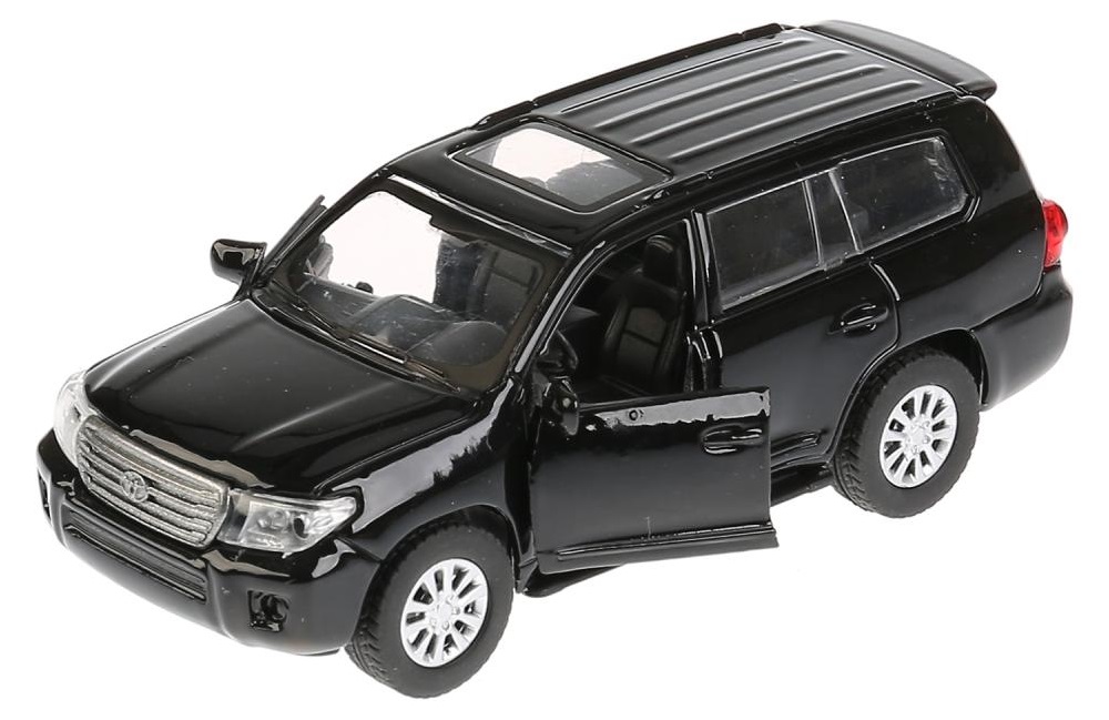 Металлическая инерционная машина - Toyota Land Cruiser, 12,5 см, черный, открываются двери  
