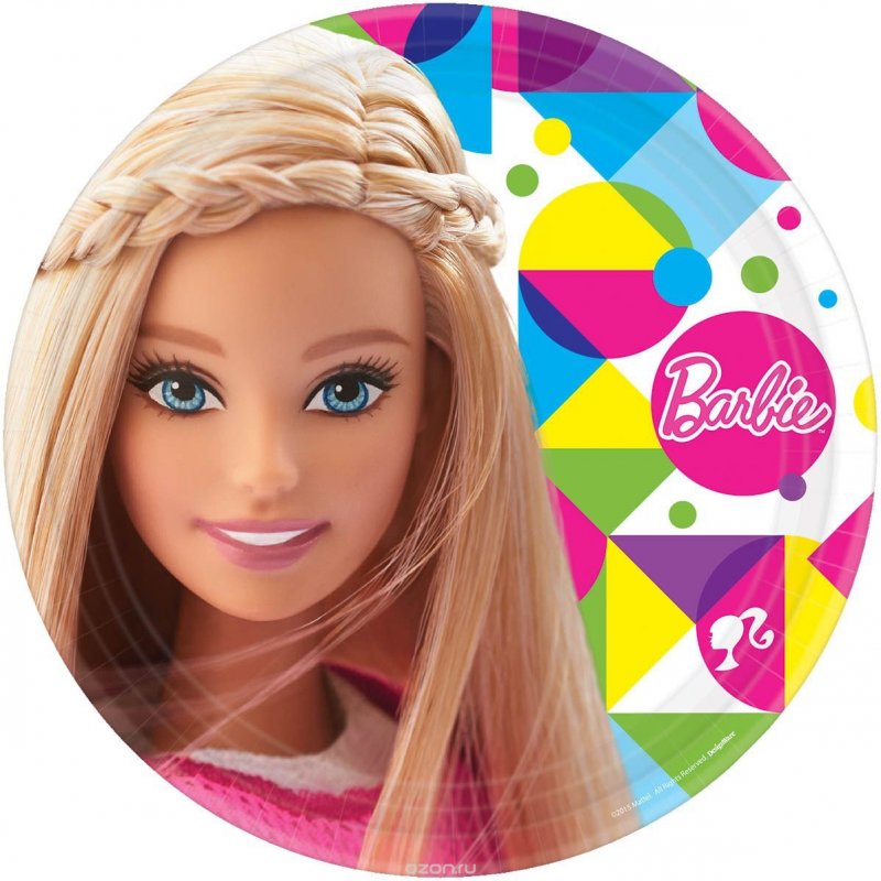 Набор тарелок Барби 23 см, 8 штук Набор тарелок Барби 23 см, 8 штукBarbie (Барби)<br>Набор тарелок Барби 23 см, 8 штук<br>