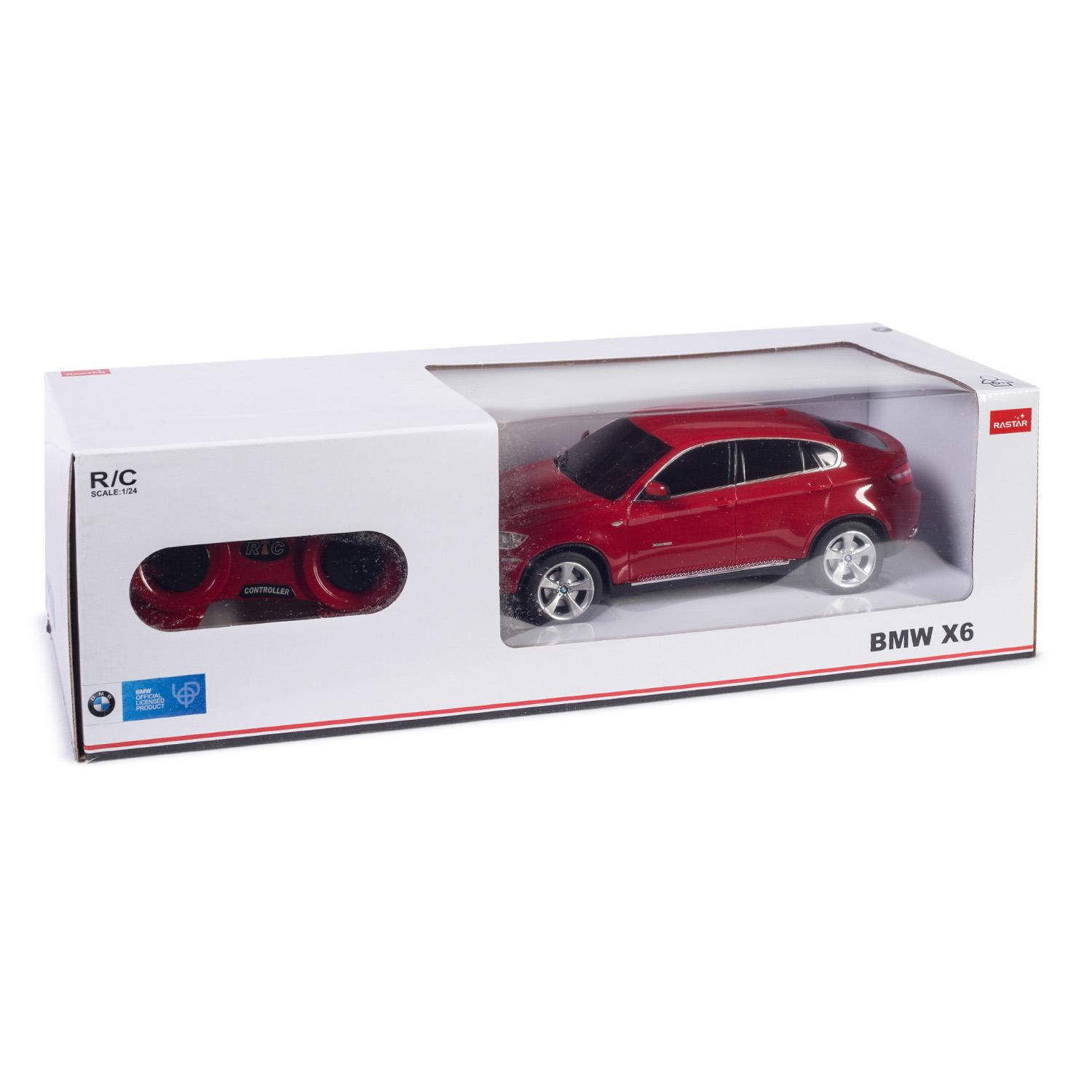 Машина на р/у - BMW X6, красный, 1:24, свет  