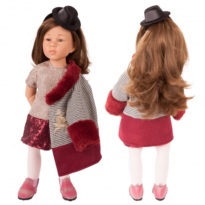 Кукла Эмилия в бордовом пальто, 50 см  