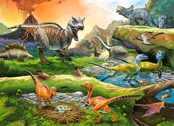 Пазлы Castorland - Мир динозавров, 100 элементов  