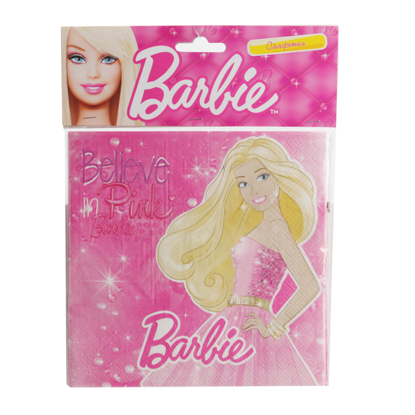Набор из 12-и салфеток - Barbie Набор из 12-и салфеток - BarbieBarbie (Барби)<br>Набор из 12-и салфеток - Barbie<br>