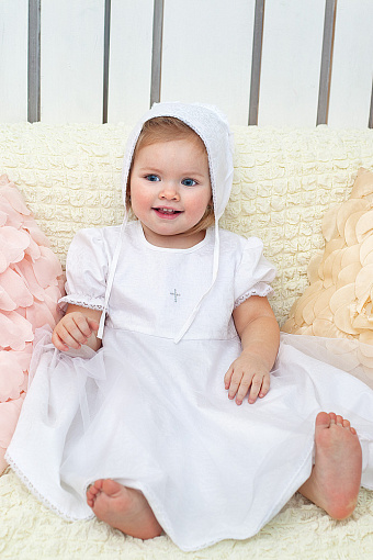 Крестильный набор для девочки – Ангелина, 3 предмета, 3-6 месяцев  
