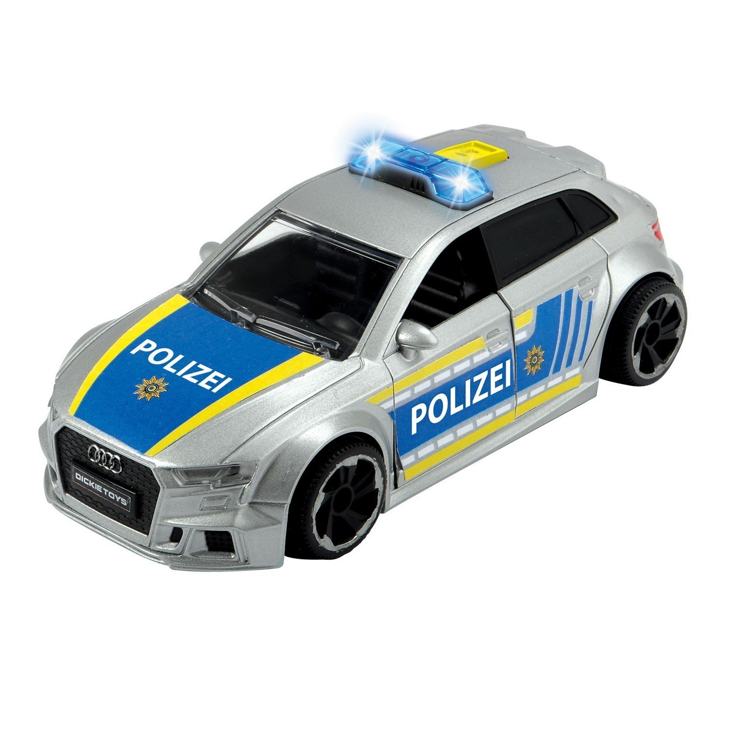 Фрикционная полицейская машинка - Audi RS3, 15 см, масштаб 1:32 с аксессуарами, свет, звук,  