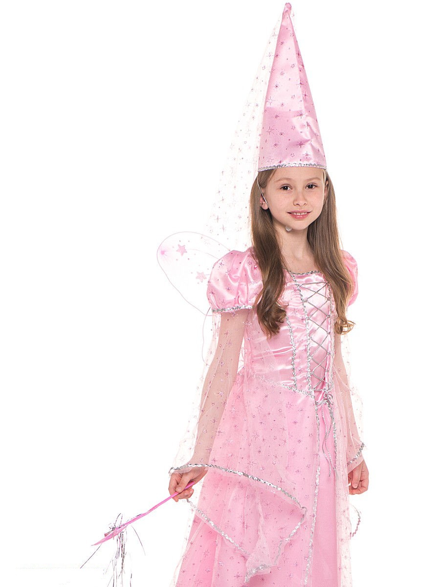 Карнавальный костюм для девочек - Фея сказочная розовая, размер 128-64  